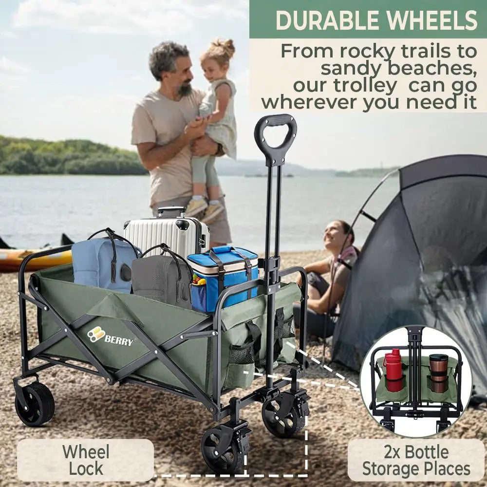 Garden, Shopping, Utility Wagon Trolley Green - 100KG