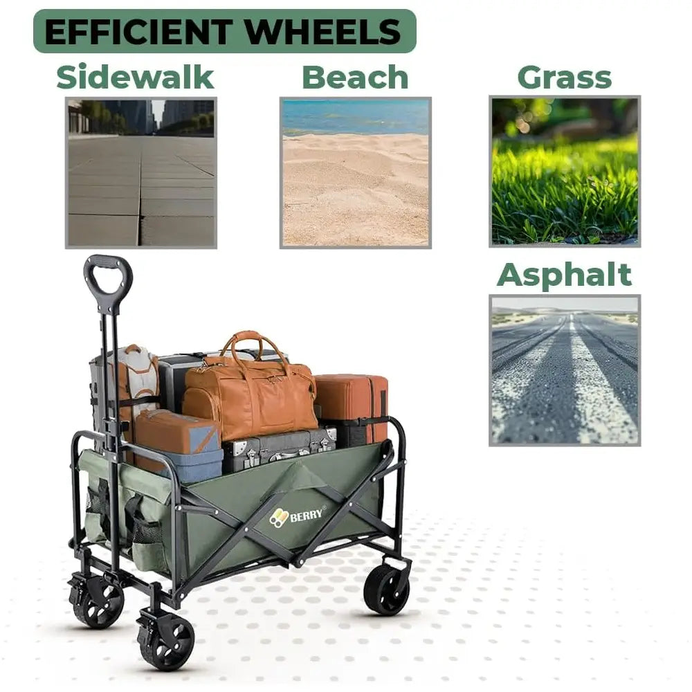 Garden, Shopping, Utility Wagon Trolley Green - 100KG