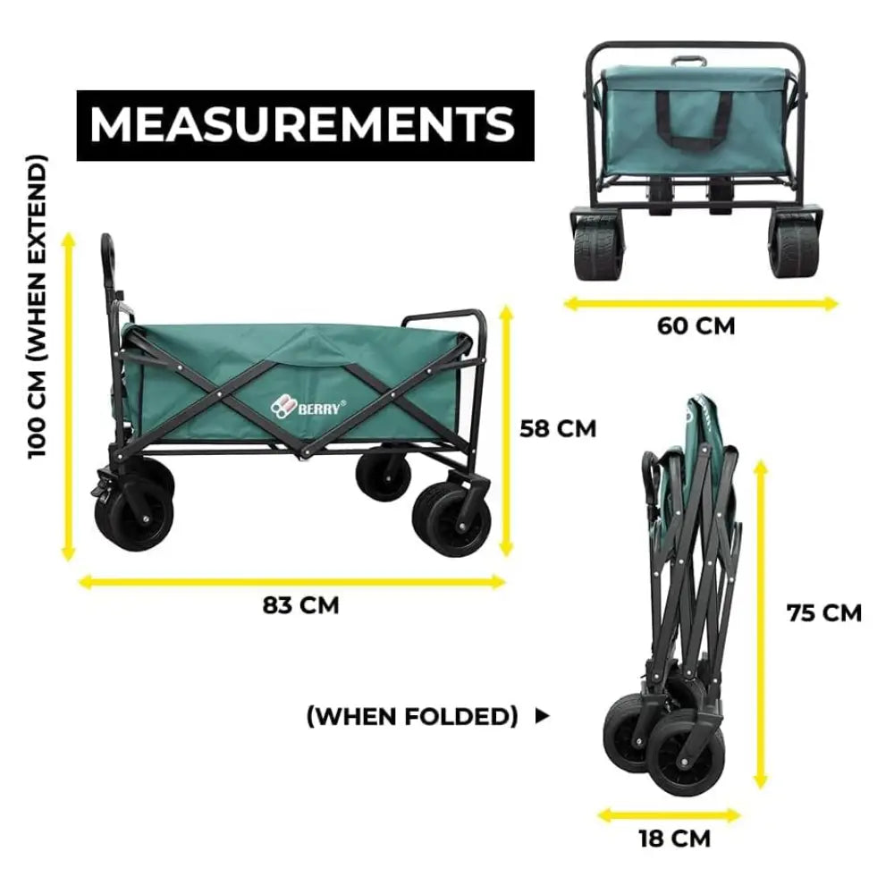 Garden, Shopping, Utility Wagon Trolley Green - 150KG