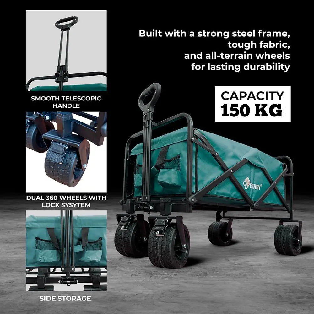 Garden, Shopping, Utility Wagon Trolley Green - 150KG