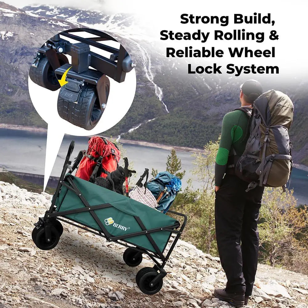 Garden, Shopping, Utility Wagon Trolley Green - 150KG