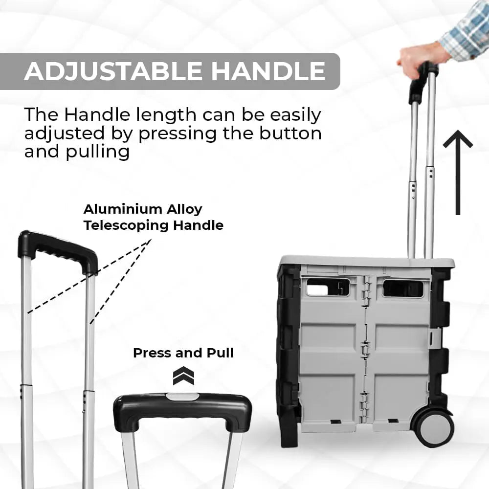 Shopping, Utility Wagon Trolley Grey & Black - 40L & 30KG