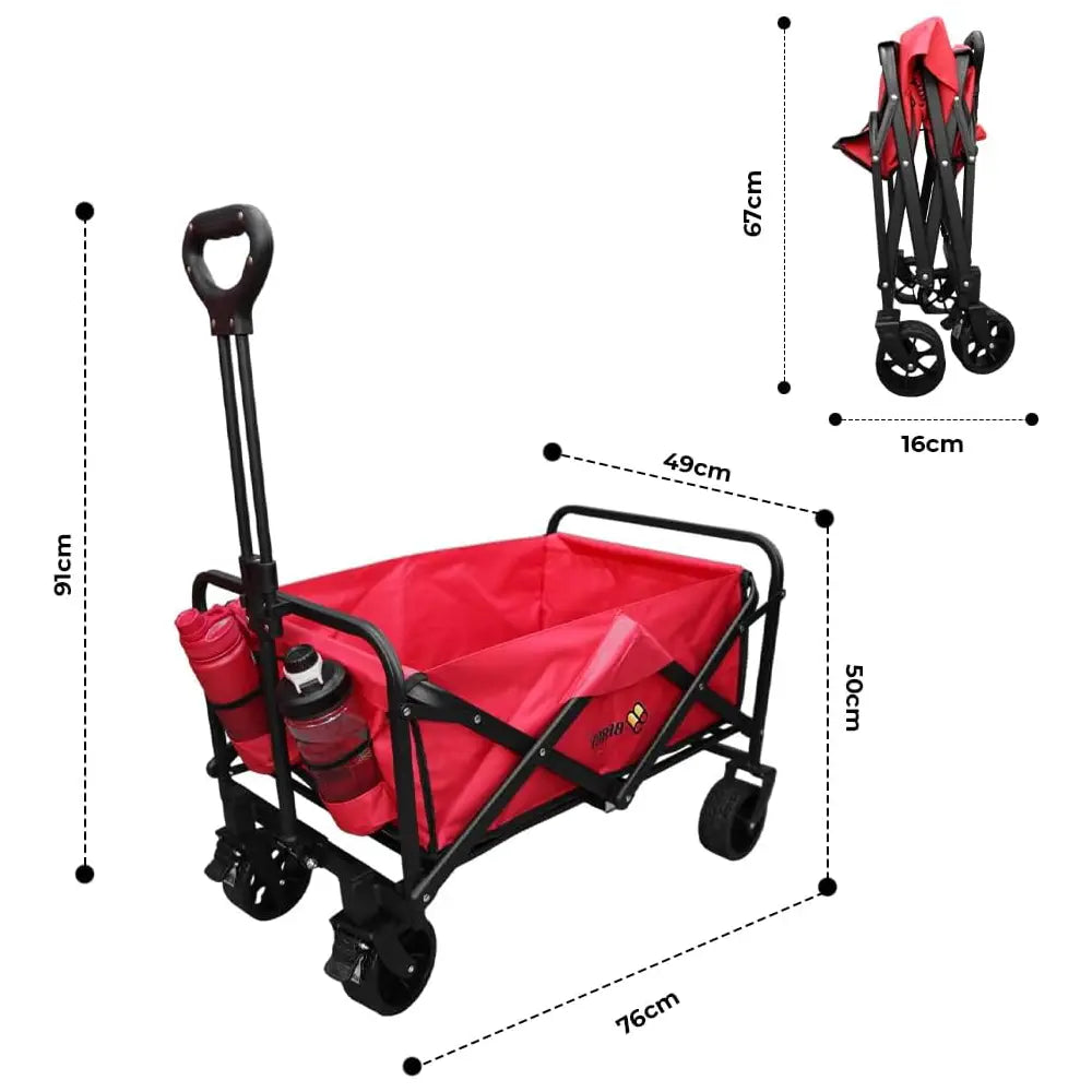 Garden, Shopping, Utility Wagon Trolley Red - 100KG
