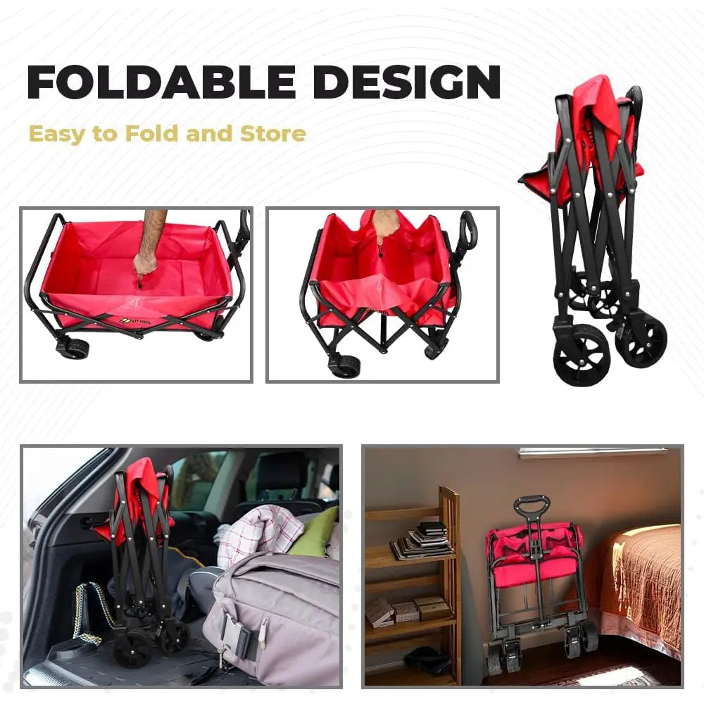 Garden, Shopping, Utility Wagon Trolley Red - 100KG