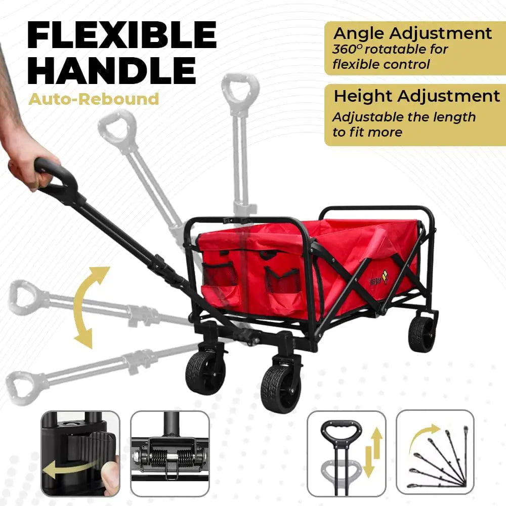 Garden, Shopping, Utility Wagon Trolley Red - 100KG