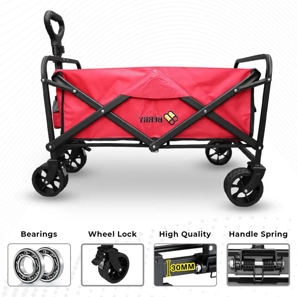 Garden, Shopping, Utility Wagon Trolley Red - 100KG