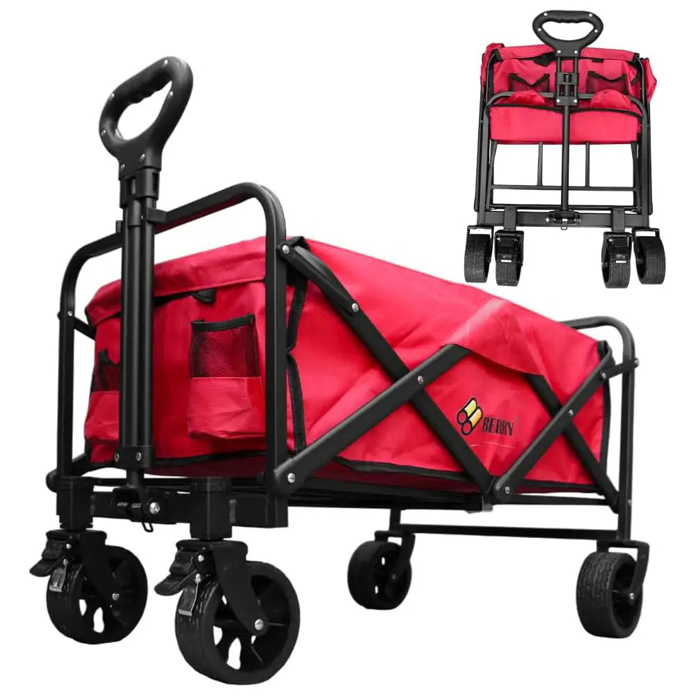 Garden, Shopping, Utility Wagon Trolley Red - 100KG