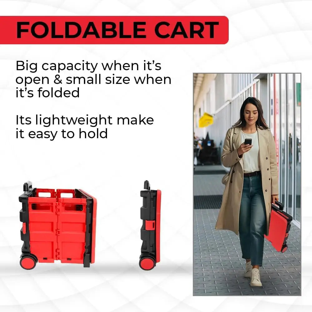 Shopping, Utility Wagon Trolley Red & Black - 40L & 30KG