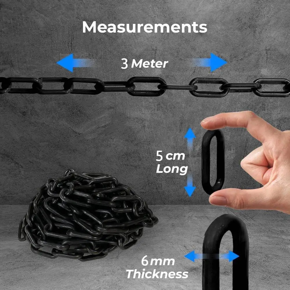Heavy Duty Plastic Chain Black- 3Mx6MM