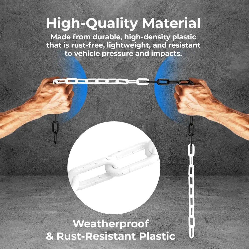 Heavy Duty Plastic Chain Black & White - 3Mx6MM