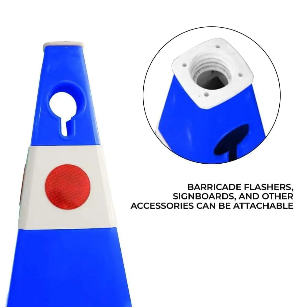 Traffic Safety Cone With Sign & Barricade Attachable