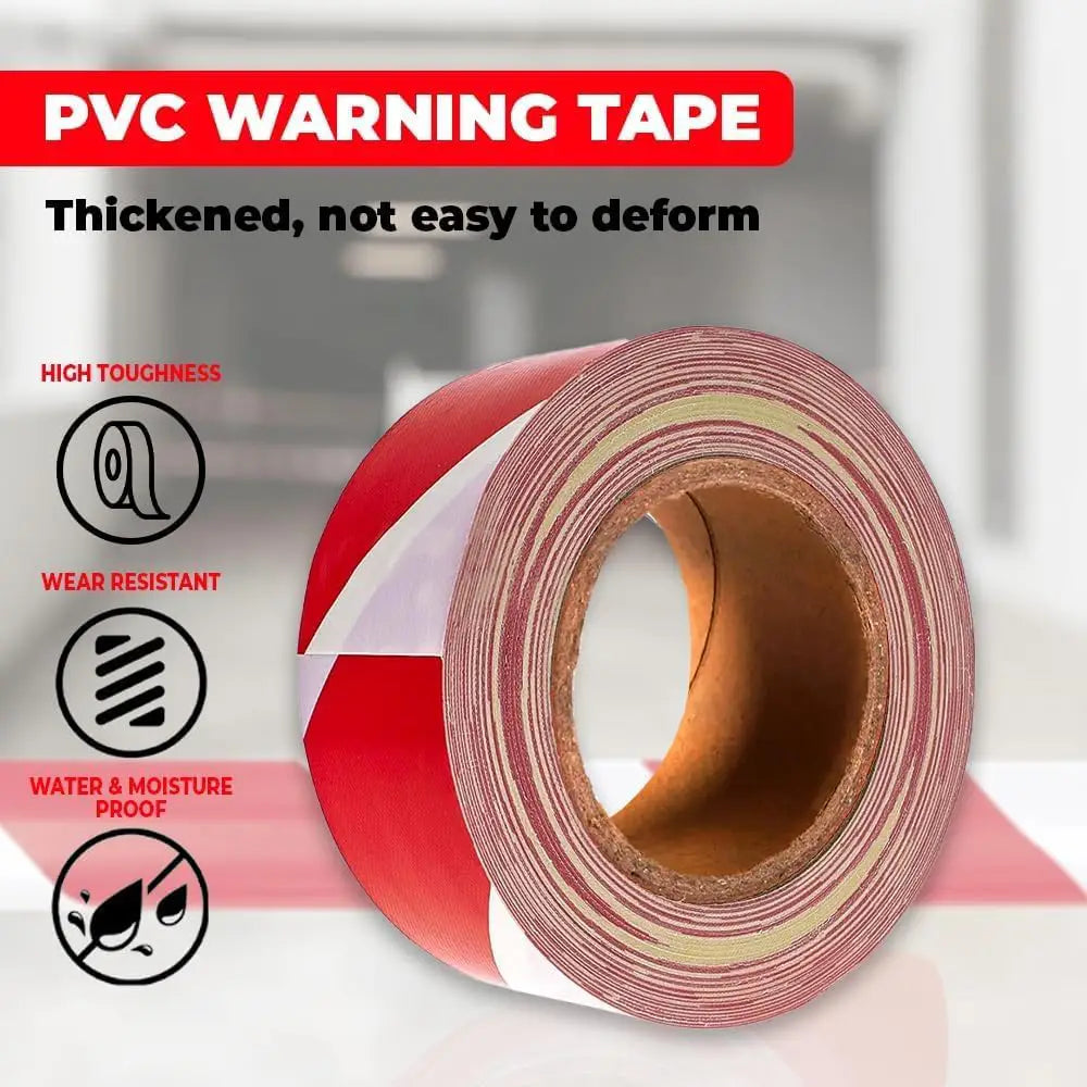 Non-Adhesive Safety Warning Tape Red & White - 500 M
