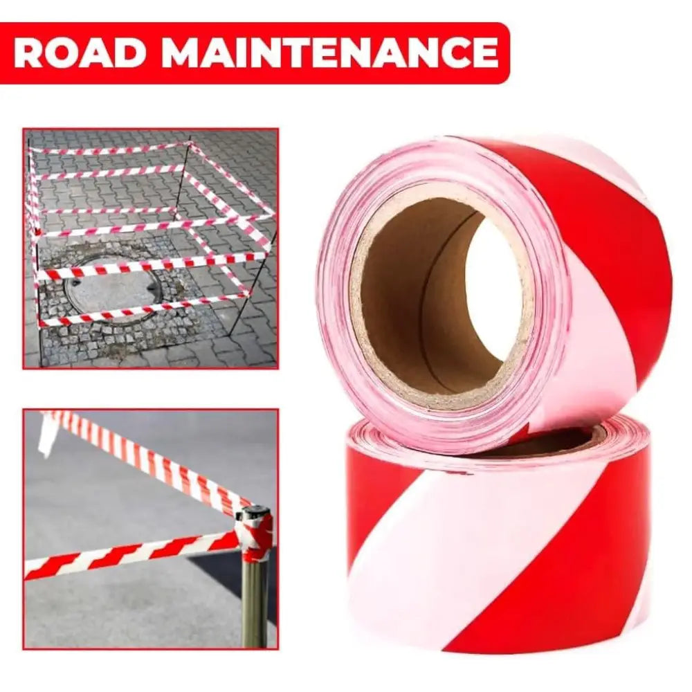 Non-Adhesive Safety Warning Tape Red & White - 200 M