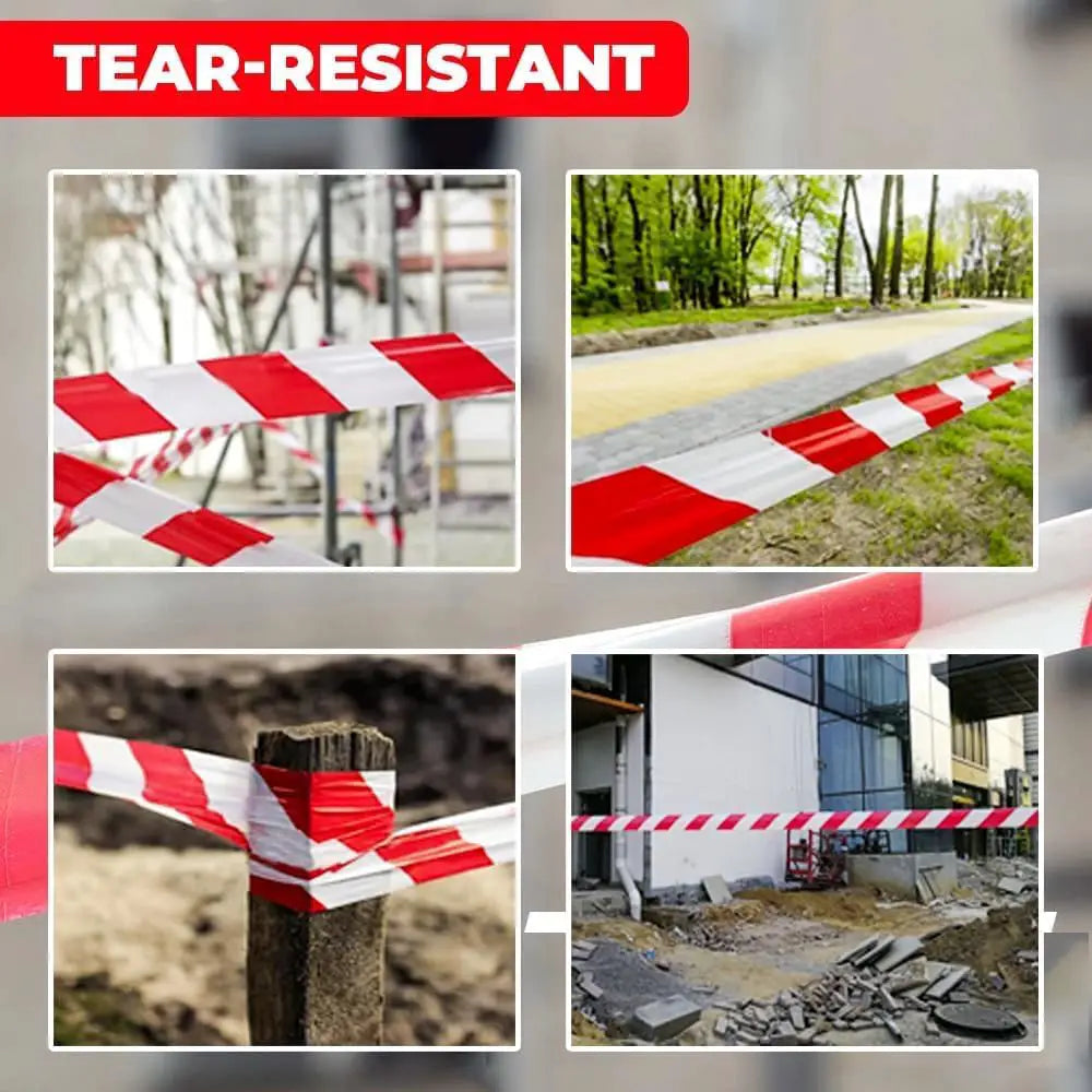 Non-Adhesive Safety Warning Tape Red & White - 500 M