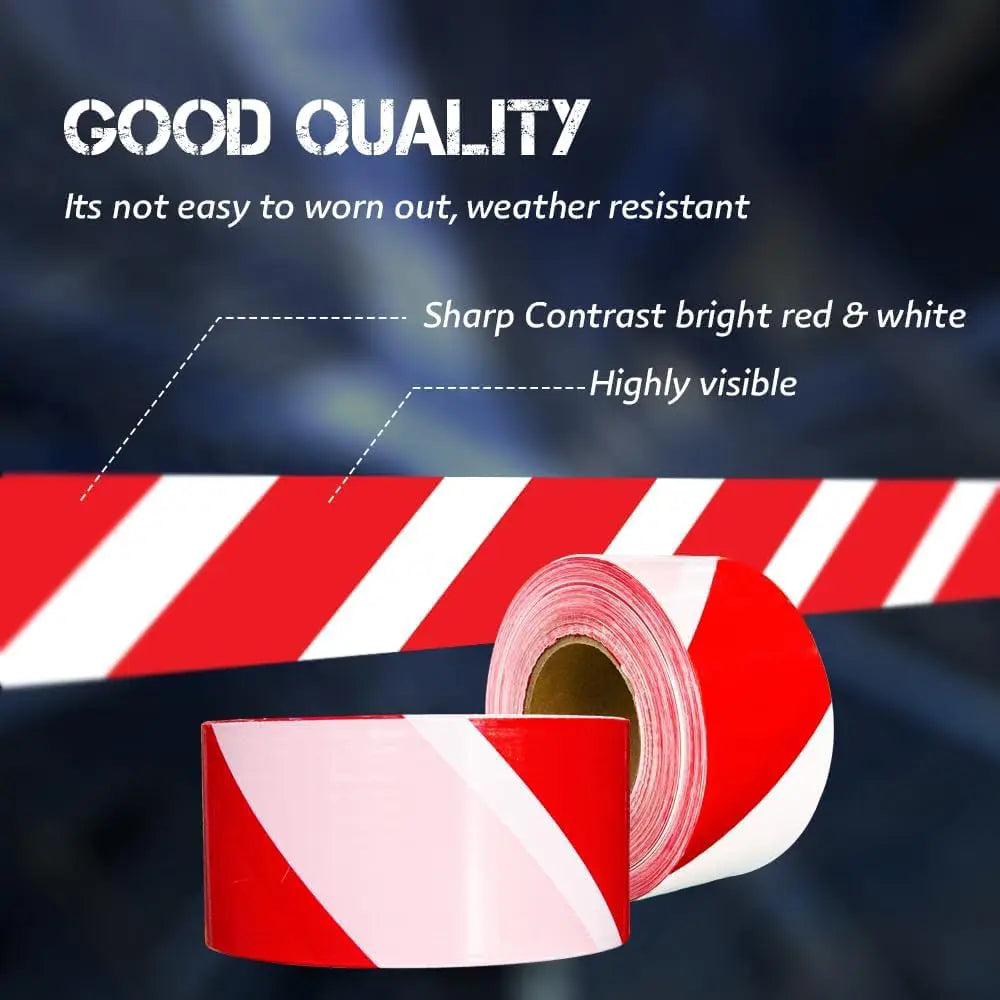 Non-Adhesive Safety Warning Tape Red & White - 500 M