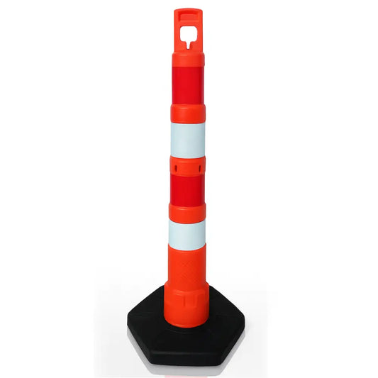 Post Barrier with Red Reflective Collars