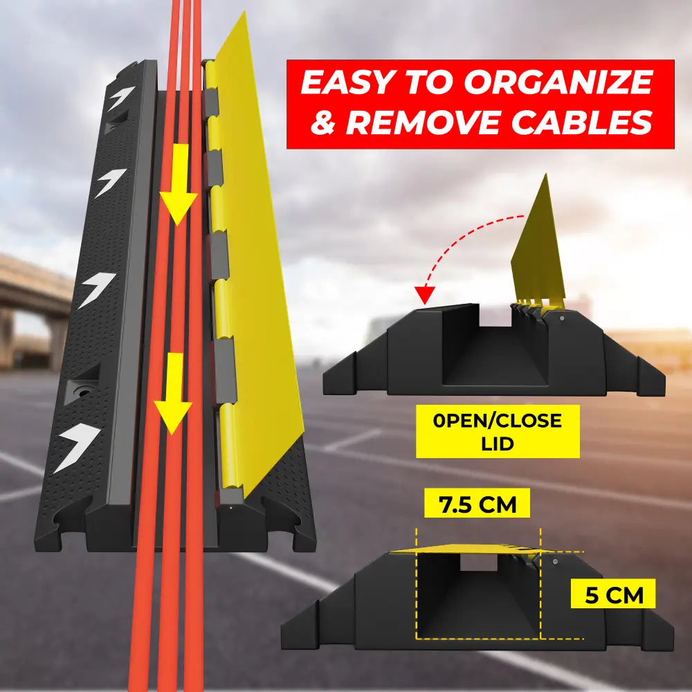 Reflective Cable Protector PVC with Flip Open Lid - 1 Channel