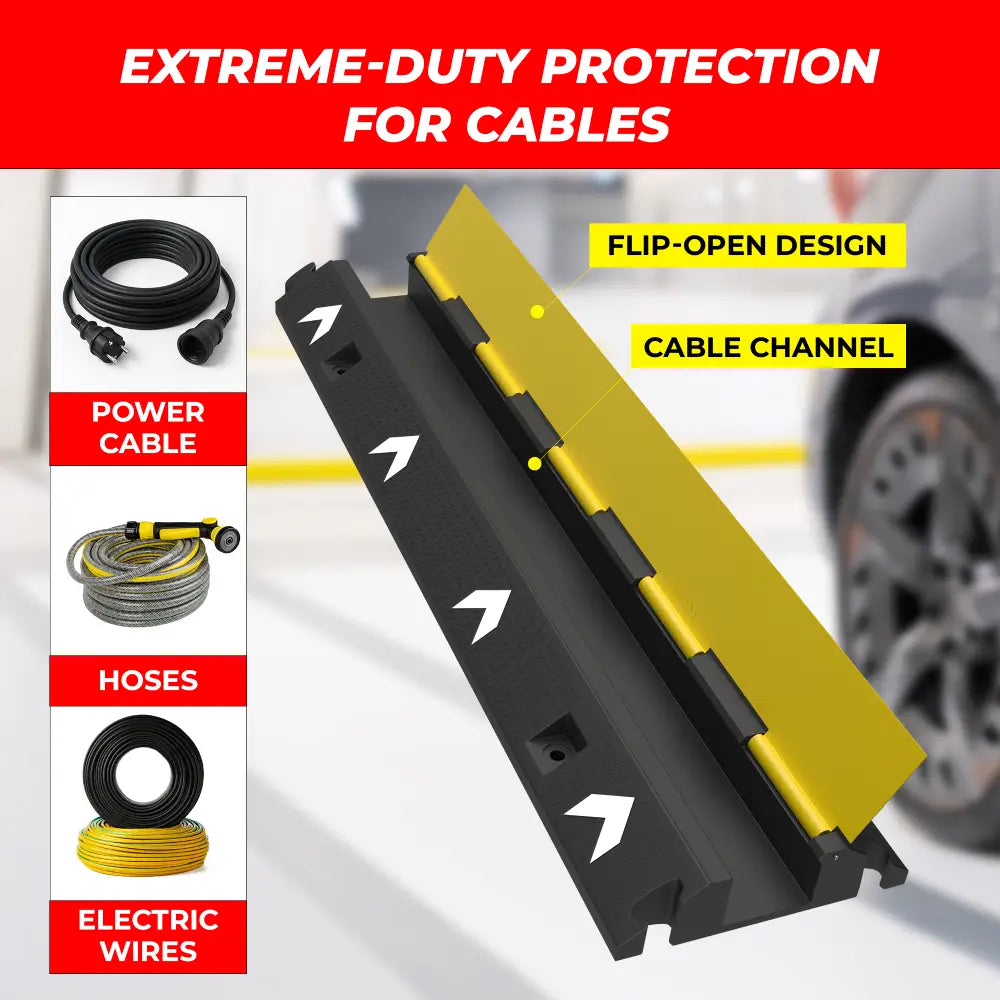 Reflective Cable Protector PVC with Flip Open Lid - 1 Channel