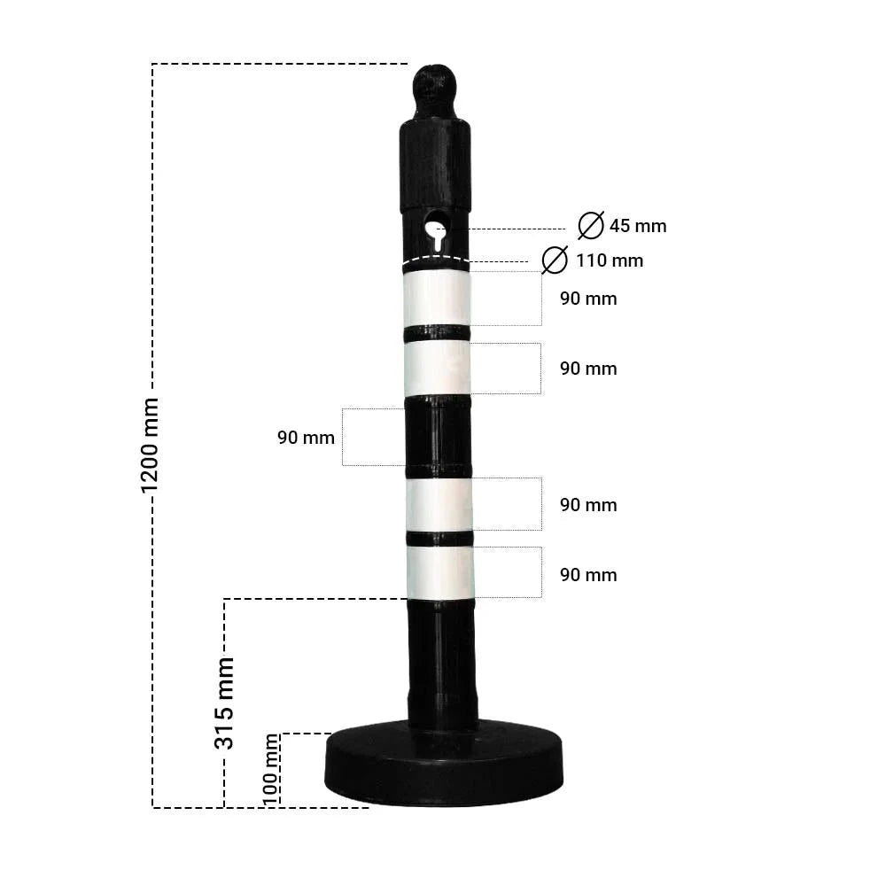 Reflective Traffic Safety Post