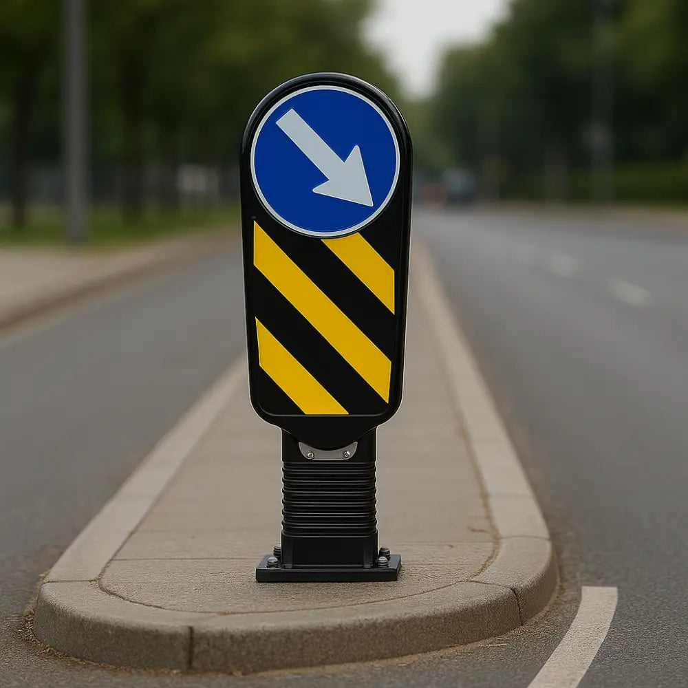 Refuge Delineator Black Flexible Road Safety Post - 90CM