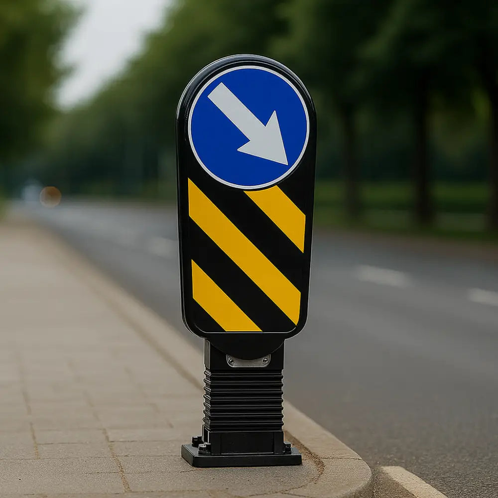 Refuge Delineator Black Flexible Road Safety Post - 90CM