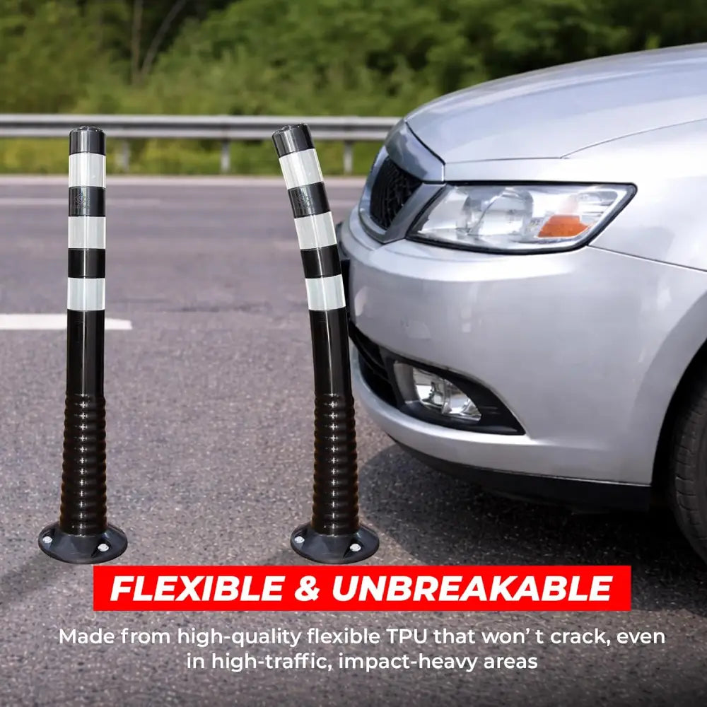 Reflective Flexible PU Delineator Post Black - 75CM
