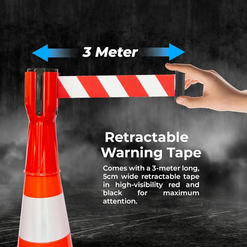 Retractable Traffic Cone Belt 3Meter - Red & White