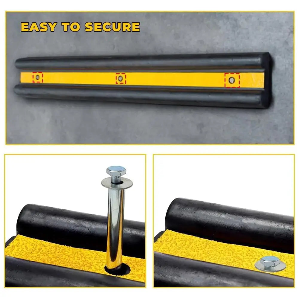 Rubber Wall Guard with Reflector Black & Yellow - 100CM