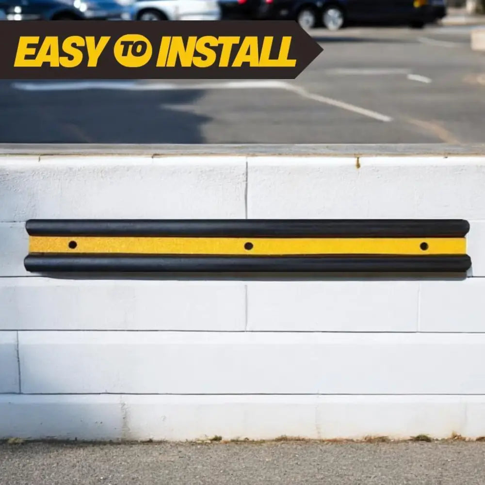 Rubber Wall Guard with Reflector Black & Yellow - 100CM