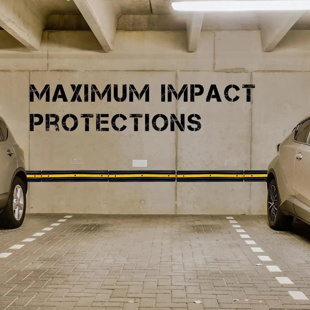Rubber Wall Guard with Reflector Black & Yellow - 100CM