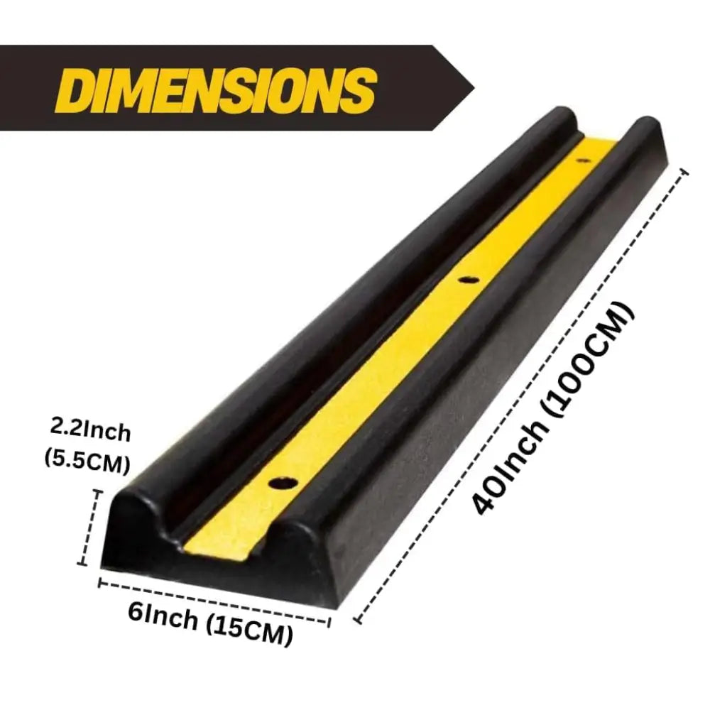 Rubber Wall Guard with Reflector Black & Yellow - 100CM