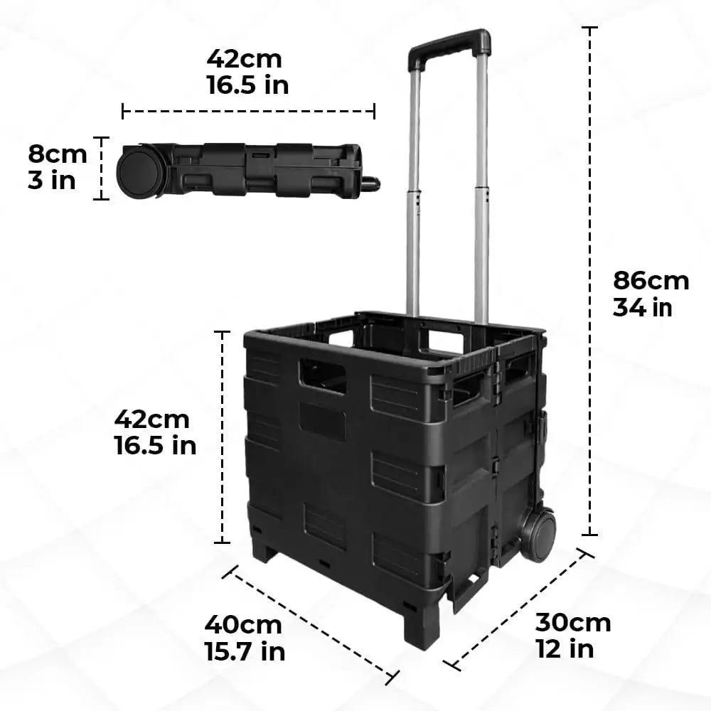 Shopping, Utility Wagon Trolley Black - 40L & 30KG (No Lid)