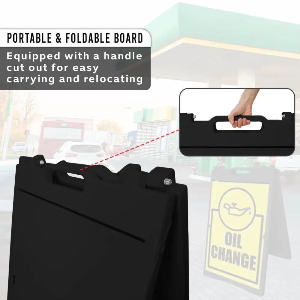 Sign Board A-Frame Double-Sided Folding Display Stand - Black