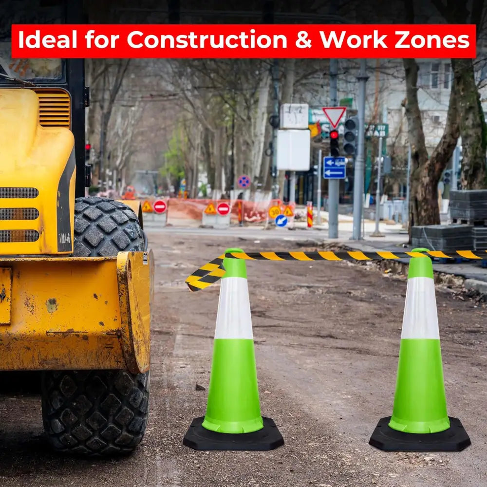 Traffic Safety Cone 100CM with Reflective Collar - Green