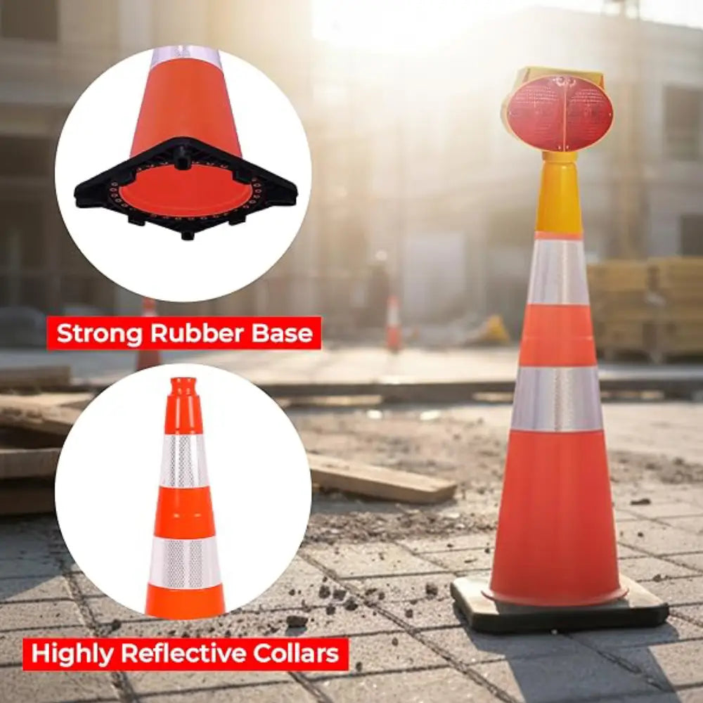 Traffic Cone With Reflective Collars