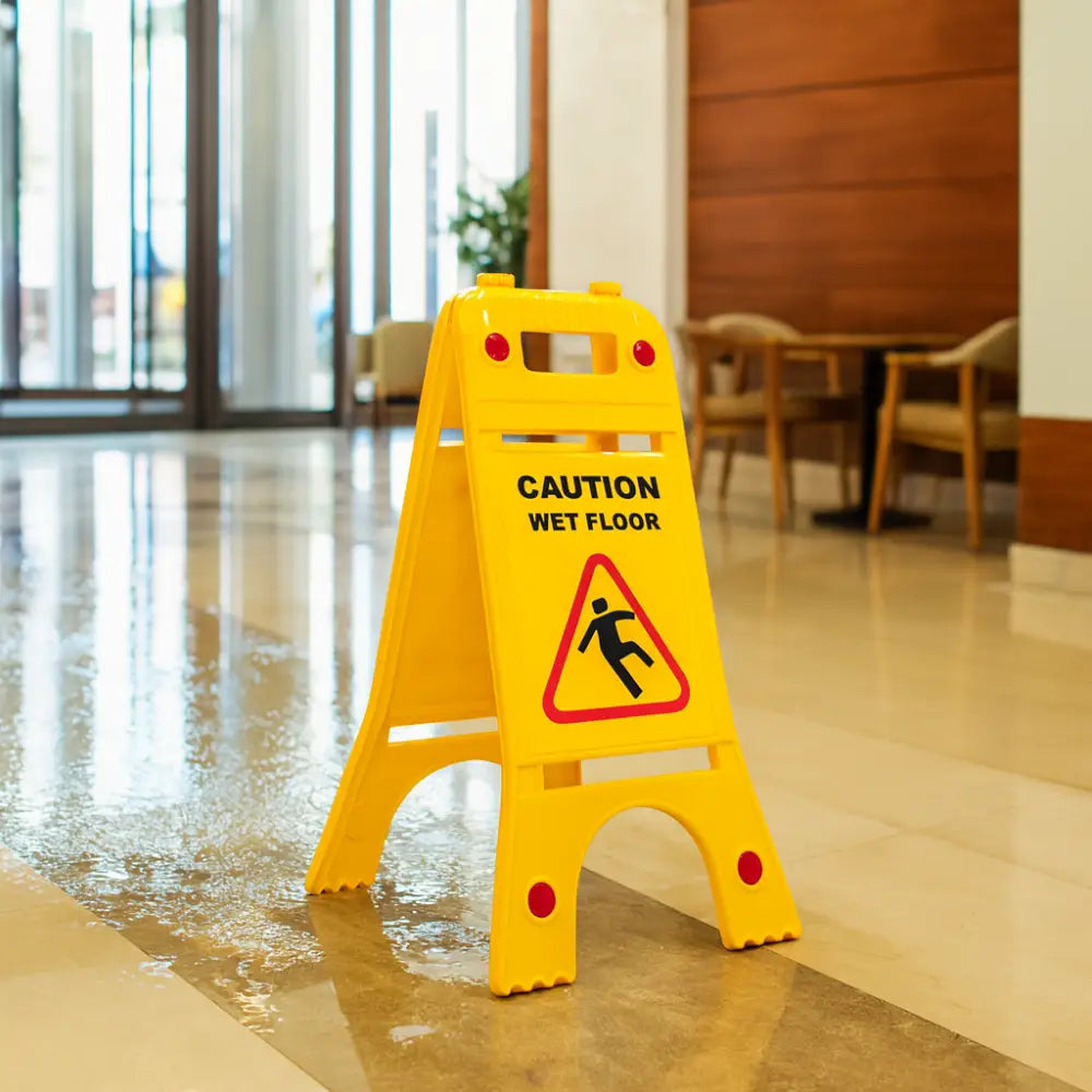 Two-Sided Caution Wet Floor Sign – Yellow