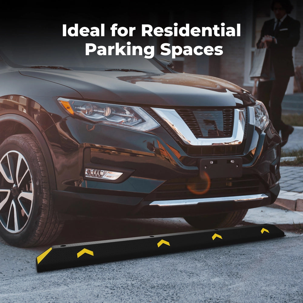 183CM Parking Wheel Stop | Heavy Duty Black Parking Curb