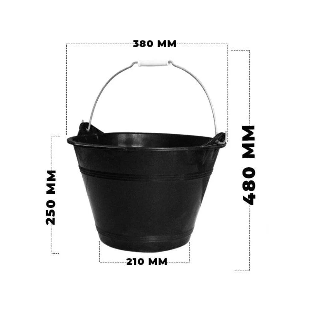 black bucket pvc dimension