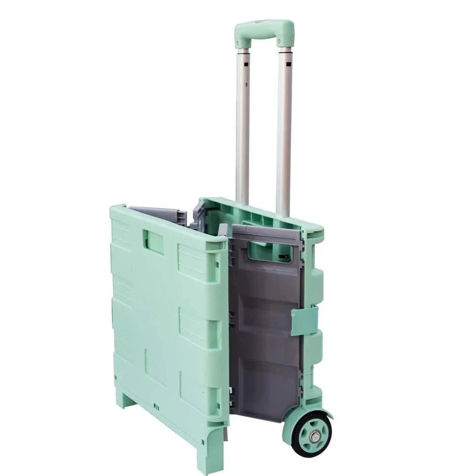 Folding Shopping Trolley Light Blue & Grey