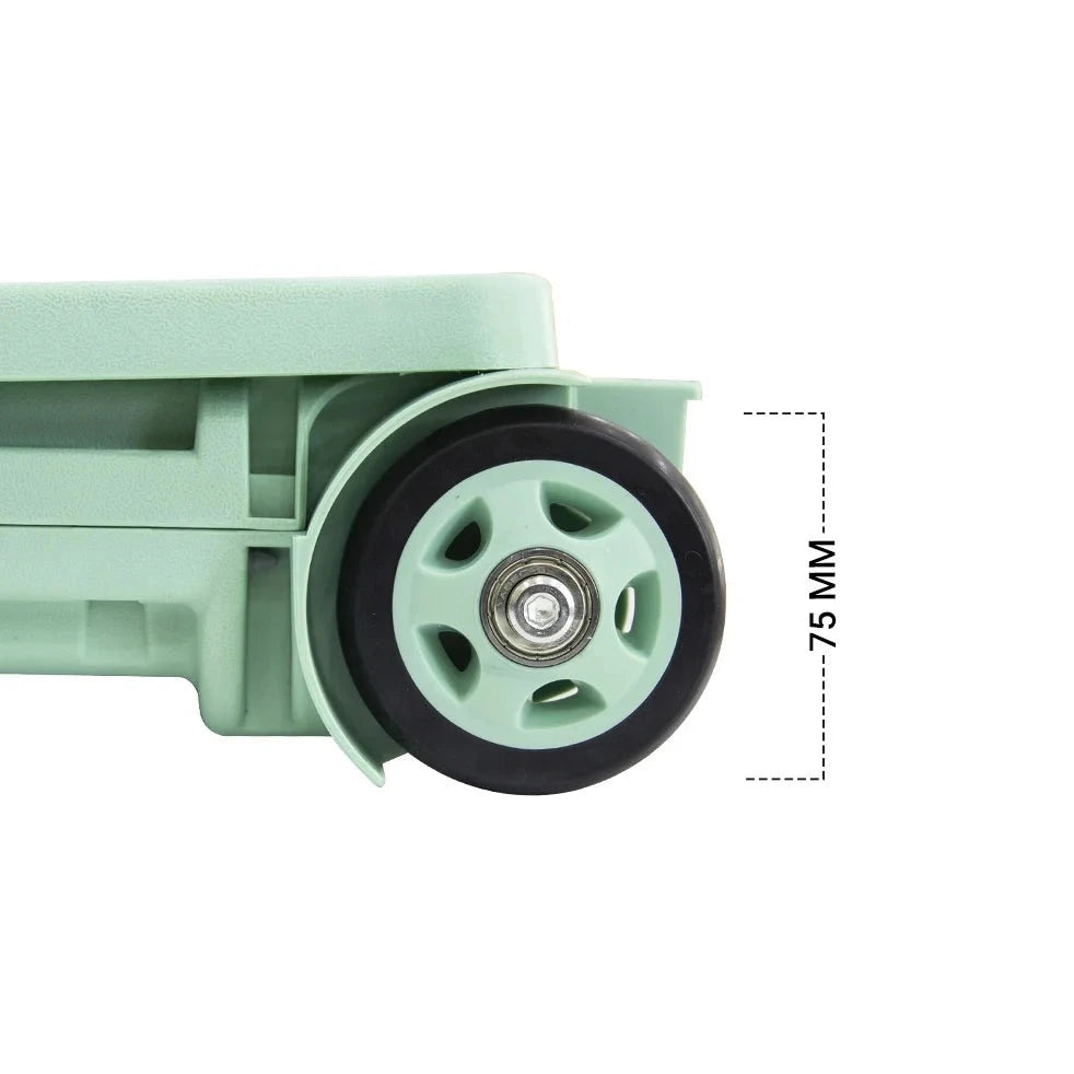 35 kg folding shopping trolley light blue grey wheels