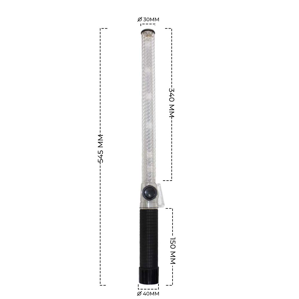 Traffic Safety Wand Baton with Green and Red Light | Road Safety Warning Flashing Light with Rechargeable Battery | LED Flashing Stick