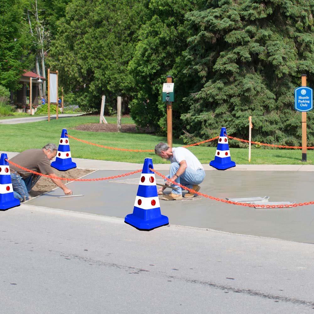 Unbreakable Safety Traffic Cone 620 MM with Cat-Eyes Lenses - Biri Group
