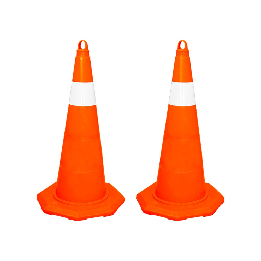 Traffic Cone 70 MM for Safety | Unbreakable Full Soft PVC Reflective Traffic Cone