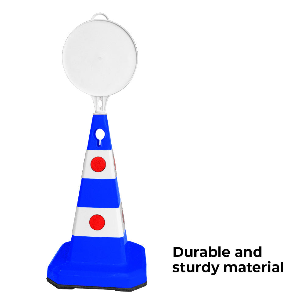 Unbreakable Safety Traffic Cone 620 MM with Cat-Eyes Lenses - Biri Group