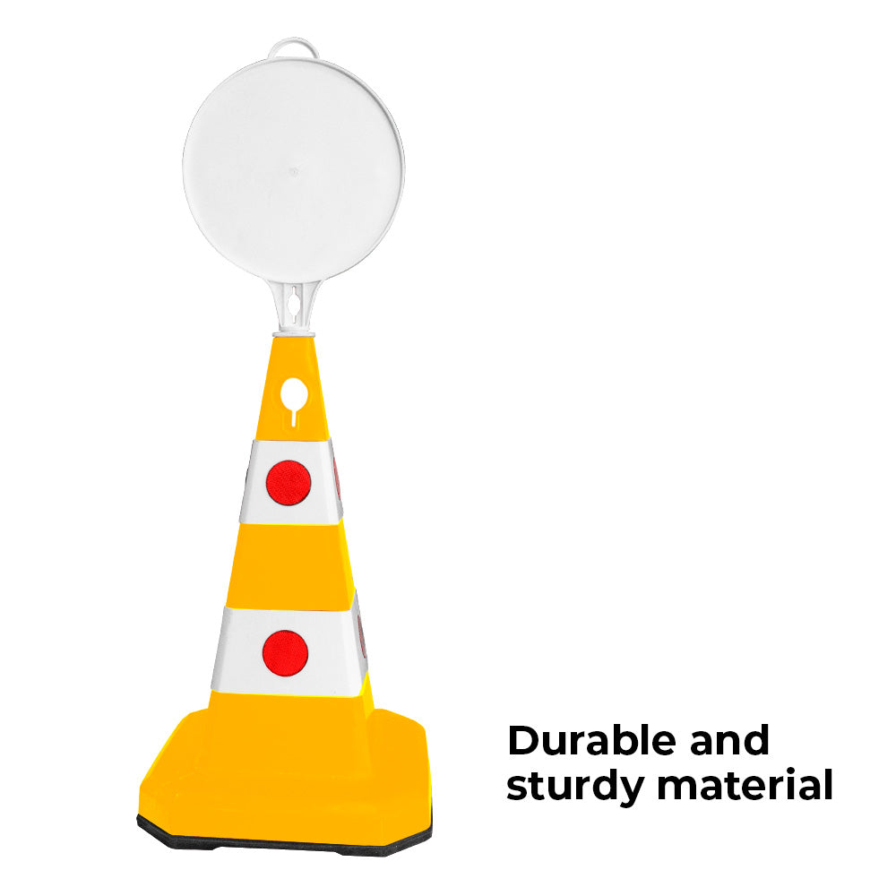 Unbreakable Safety Traffic Cone 620 MM with Cat-Eyes Lenses