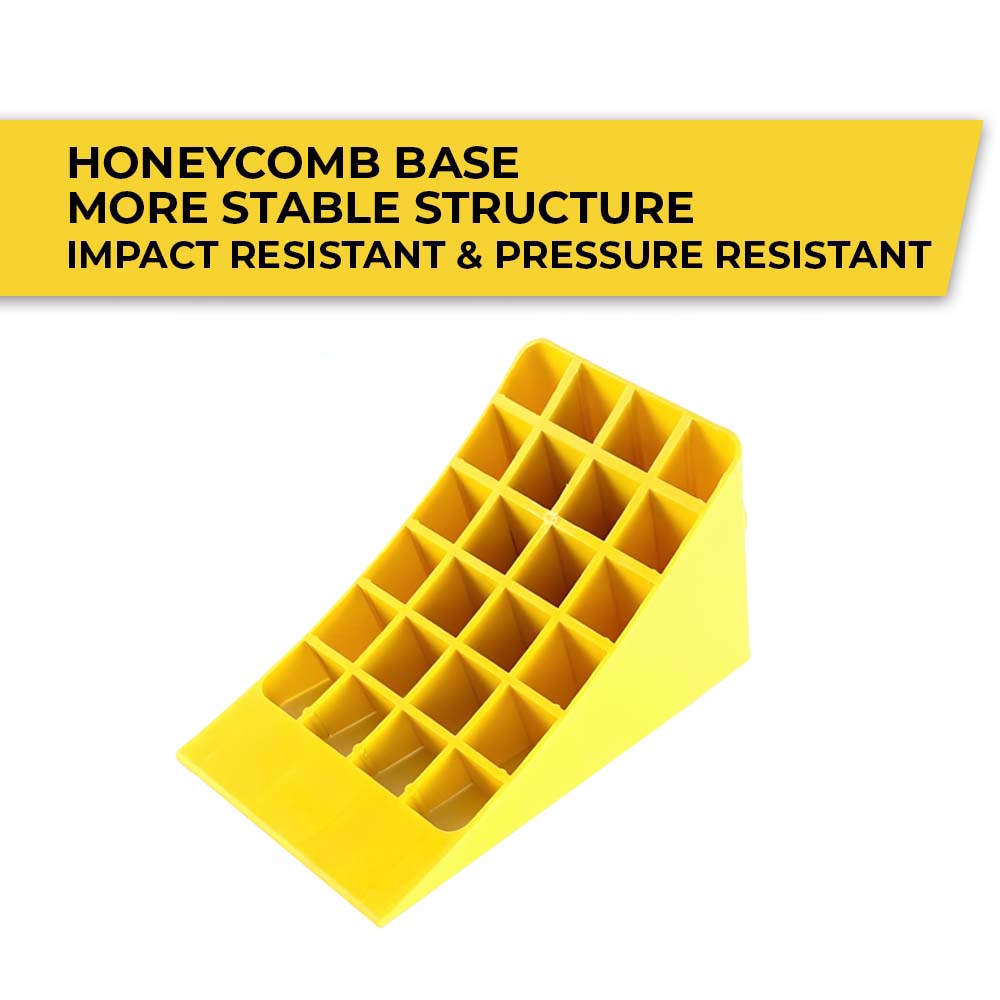 Wheel Chock Yellow 45 CM Pipe Shape Premium Quality Durable Car Garage Wheel Professional Grade Parking Wheel Chocks - Biri Group