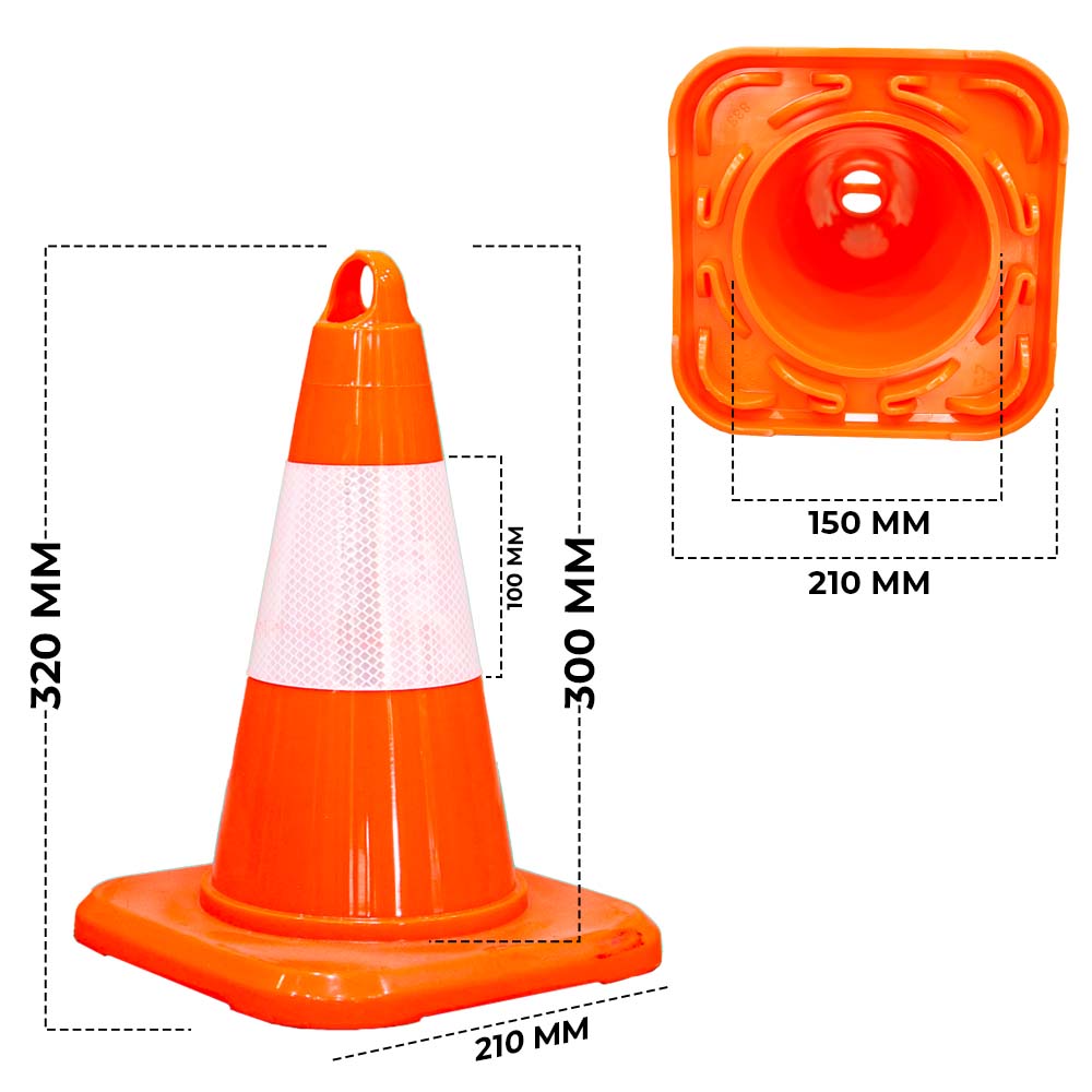 PVC Traffic Cone 32CM Reflective - Biri Group