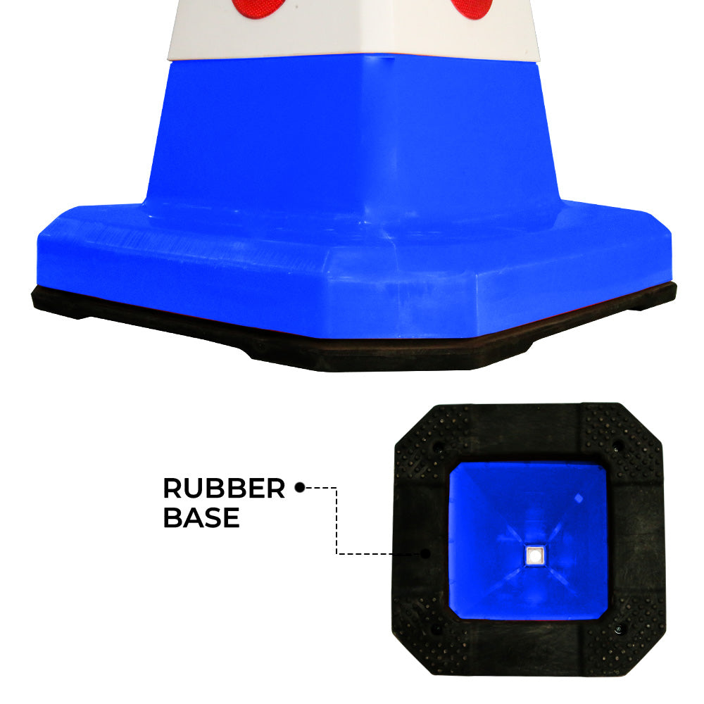 Unbreakable Safety Traffic Cone 620 MM with Cat-Eyes Lenses - Biri Group