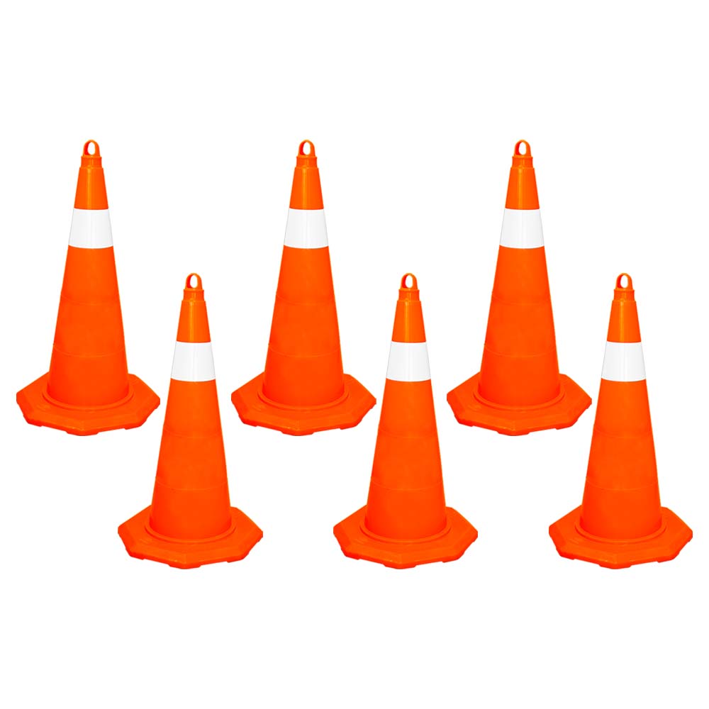 Traffic Cone 70 MM for Safety | Unbreakable Full Soft PVC Reflective Traffic Cone