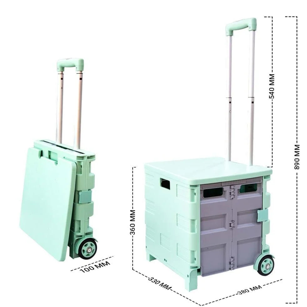 measurement Shopping Trolley Light Blue & Grey